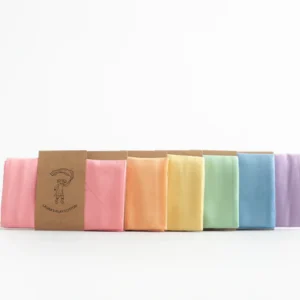 Set of 6 Laura's Play Cotton Pastel Rainbow 90x90 cm